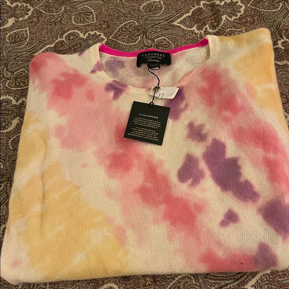 Charter Club Multicolor Tie-Dye Sweater